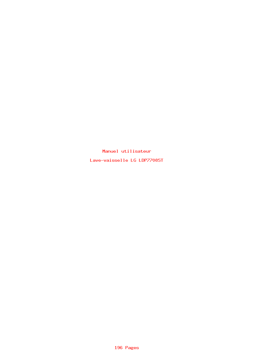 Page 1 de la notice Manuel utilisateur LG LDP7708ST