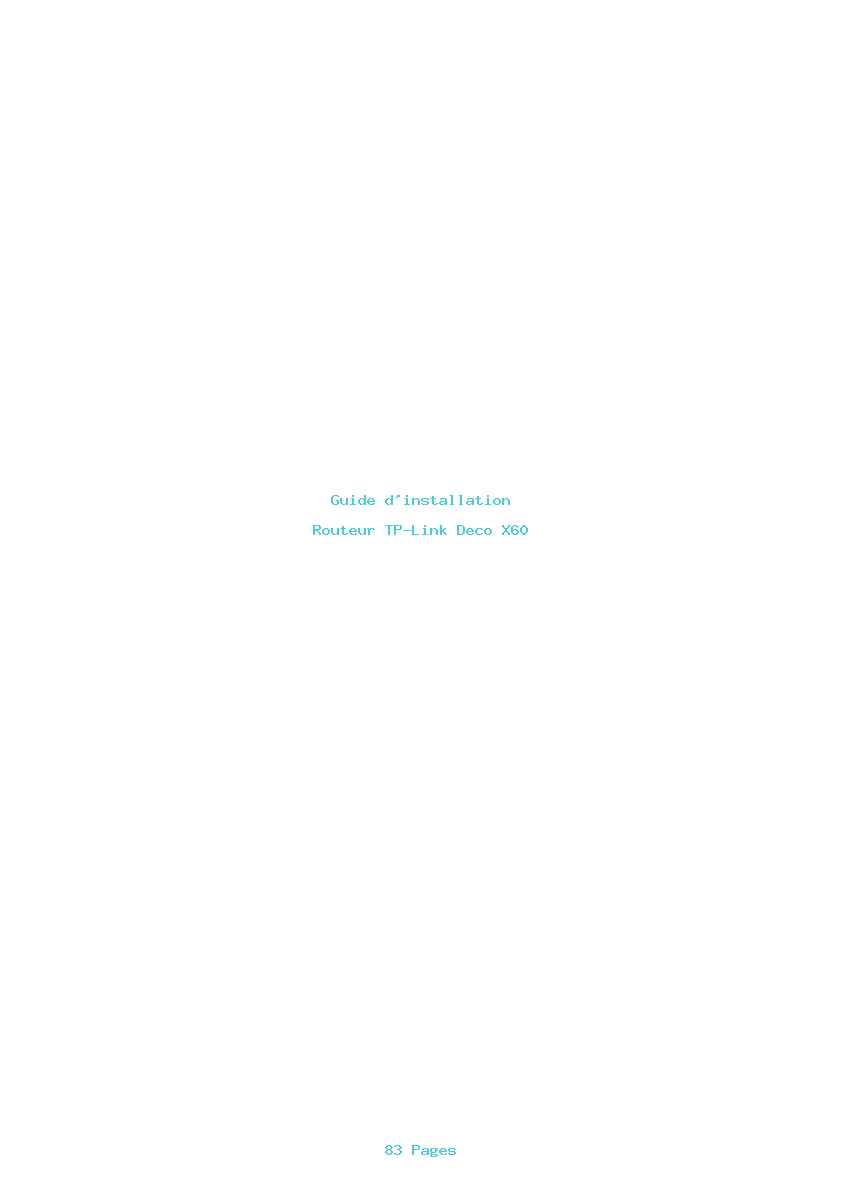 Page 1 de la notice Guide d'installation TP-Link Deco X60