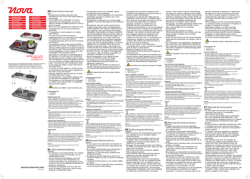 Page 1 de la notice Manuel utilisateur Nova Ceramic Hot Plate 303008