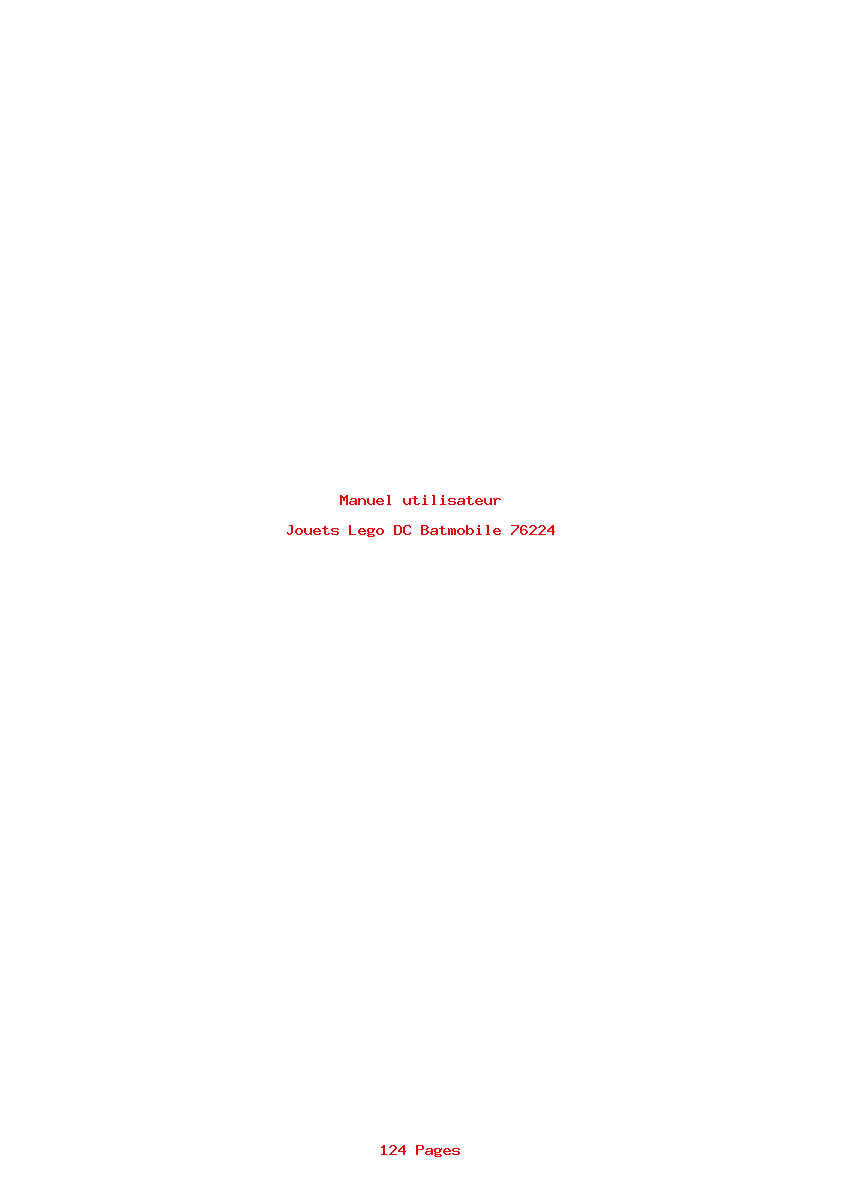 Page 1 de la notice Manuel utilisateur Lego DC Batmobile 76224
