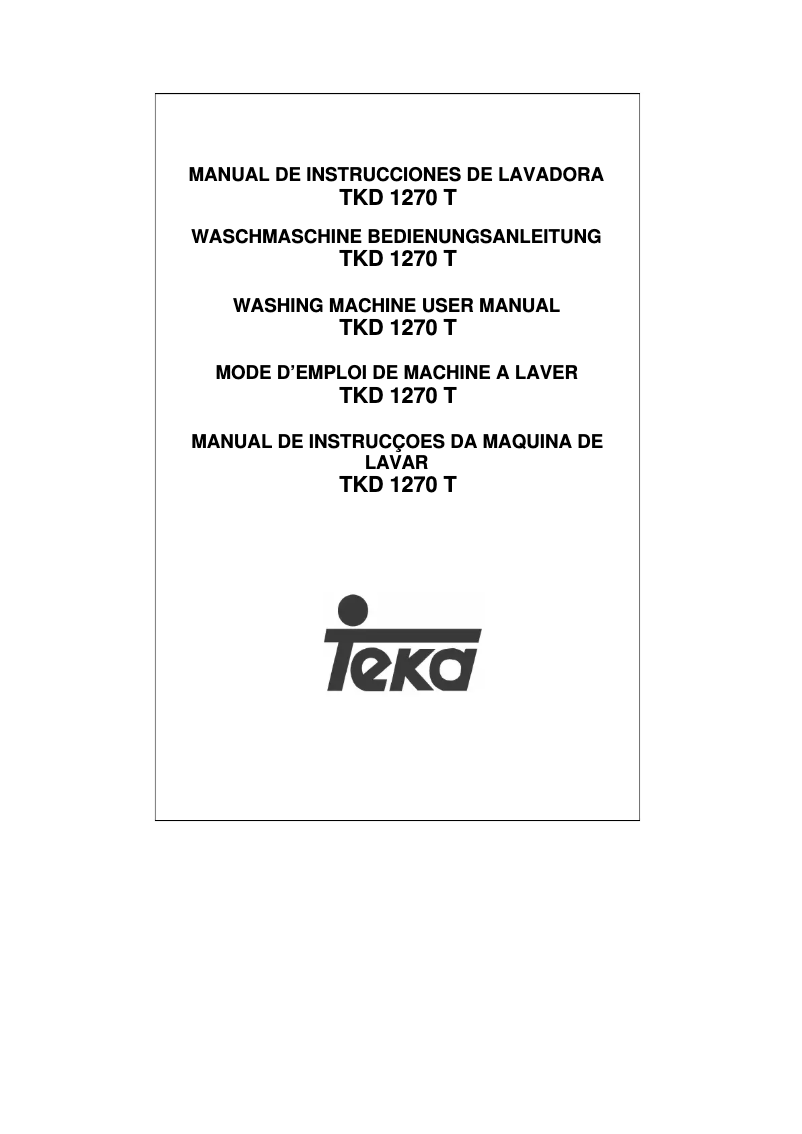 Page 1 de la notice Manuel utilisateur Teka TKD 1270 T