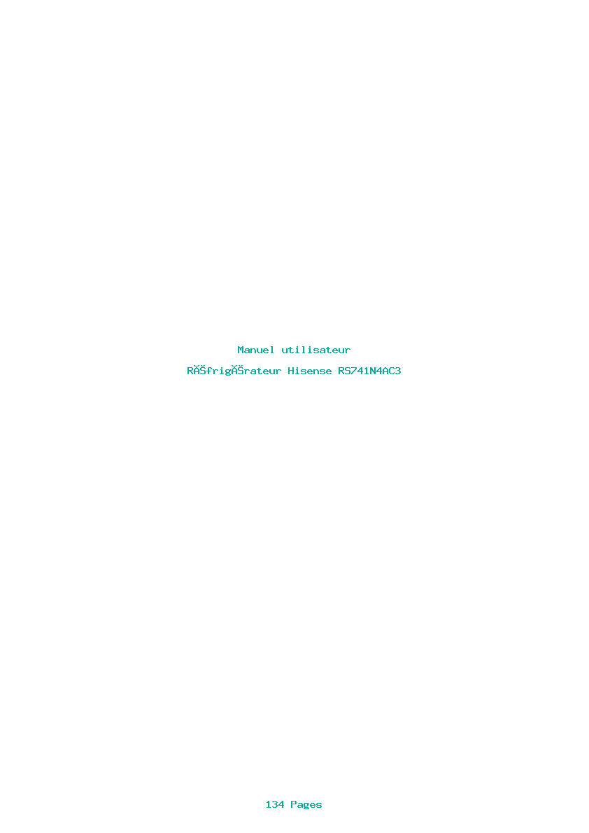 Page 1 de la notice Manuel utilisateur Hisense RS741N4AC3