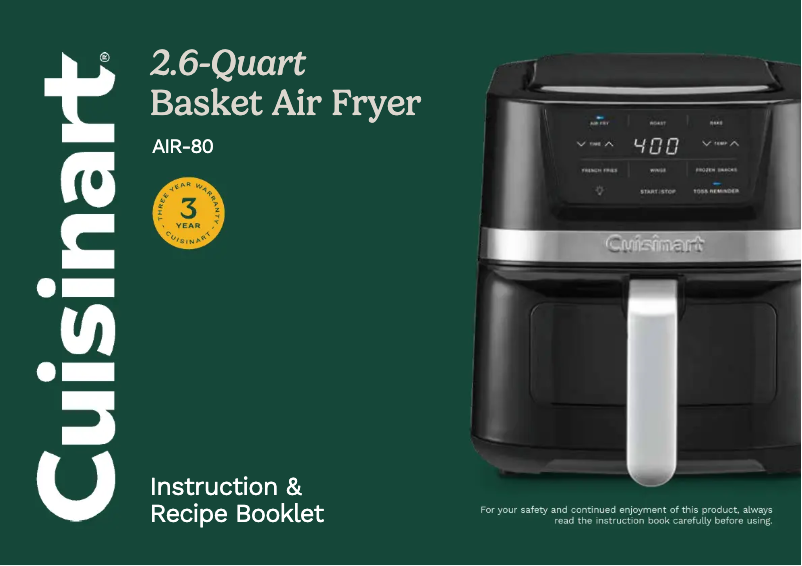 Page 1 de la notice Manuel utilisateur Cuisinart AIR-80