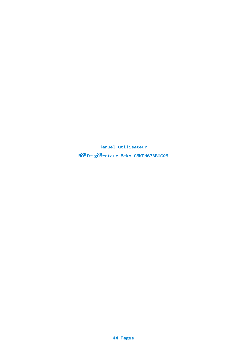 Page 1 de la notice Manuel utilisateur Beko CSKDN6335MC0S