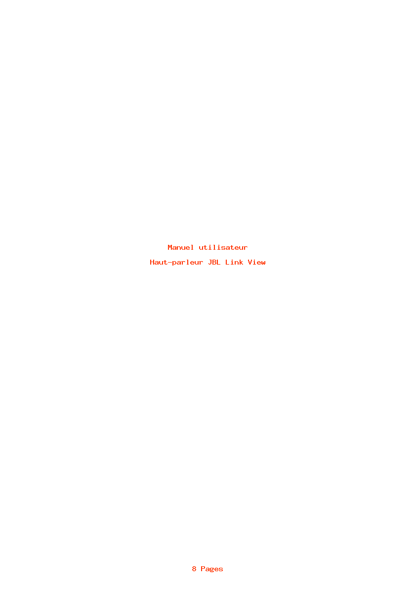 Page 1 de la notice Manuel utilisateur JBL Link View