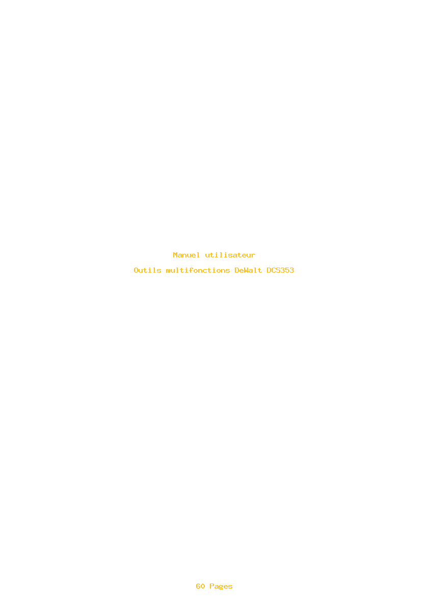Page 1 de la notice Manuel utilisateur DeWalt DCS353