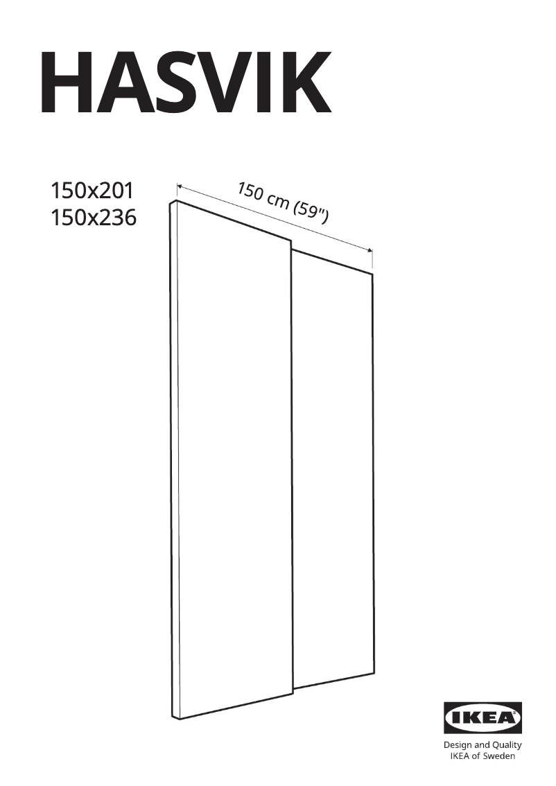 Page 1 de la notice Manuel utilisateur Ikea HASVIK 205.109.58