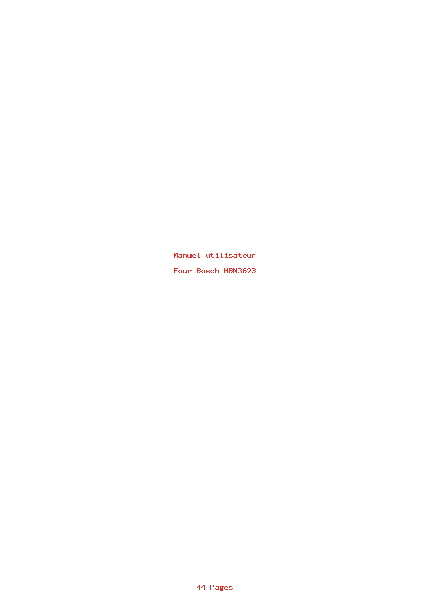 Page 1 de la notice Manuel utilisateur Bosch HBN3623