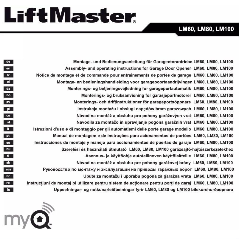 Page 1 de la notice Manuel utilisateur LiftMaster LM60