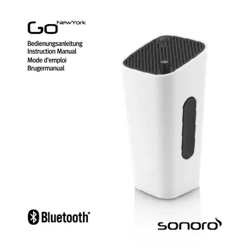 Page 1 de la notice Manuel utilisateur Sonoro GoNewYork