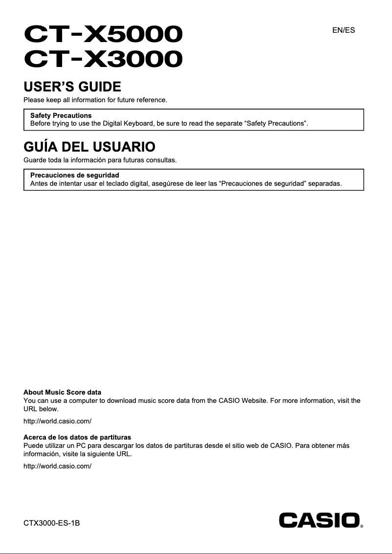 Page 1 de la notice Manuel utilisateur Casio CTX-5000