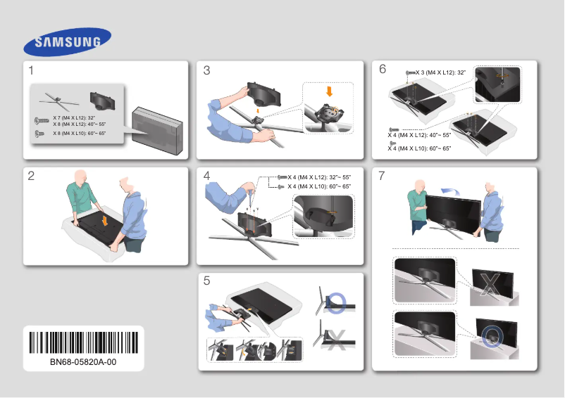 Page 1 de la notice Guide d'installation Samsung UE48H6200AK