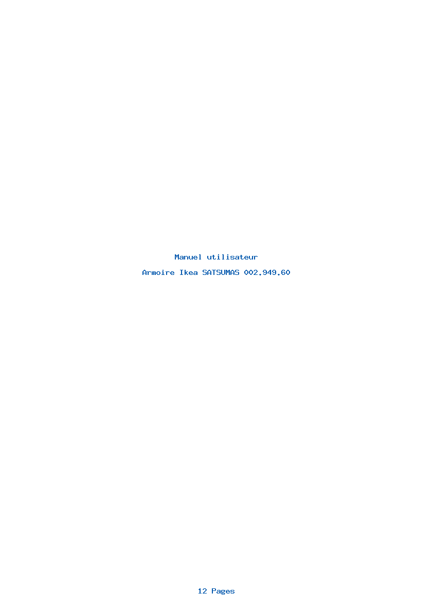 Page 1 de la notice Manuel utilisateur Ikea SATSUMAS 002.949.60