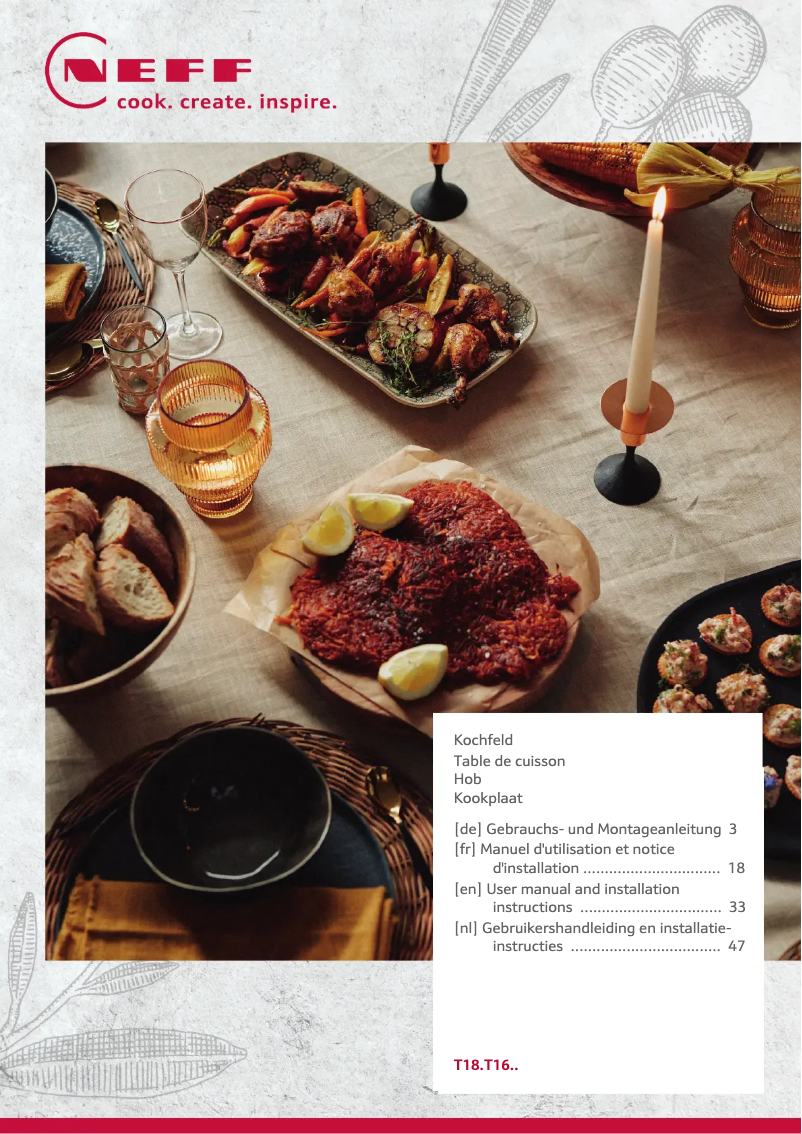 Page 1 of the manual User Manual Neff T18BT16N0