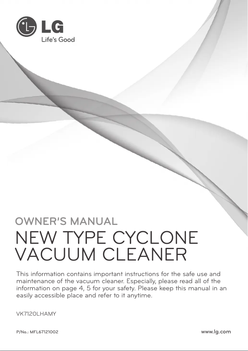 Page 1 de la notice Manuel utilisateur LG VK7120LHAMY