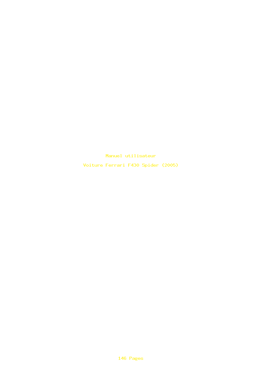 Page 1 de la notice Manuel utilisateur Ferrari F430 Spider (2005)