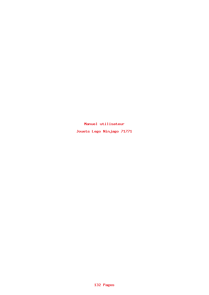 Page 1 de la notice Manuel utilisateur Lego Ninjago 71771