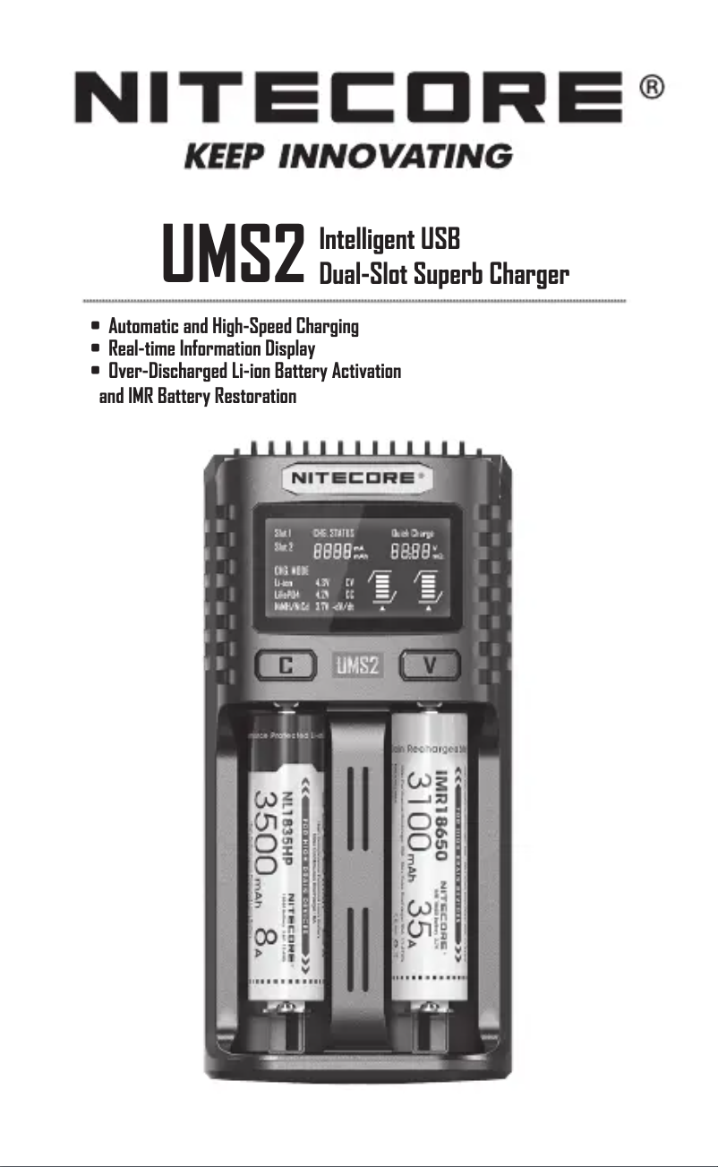 Page 1 de la notice Manuel utilisateur Nitecore UMS2