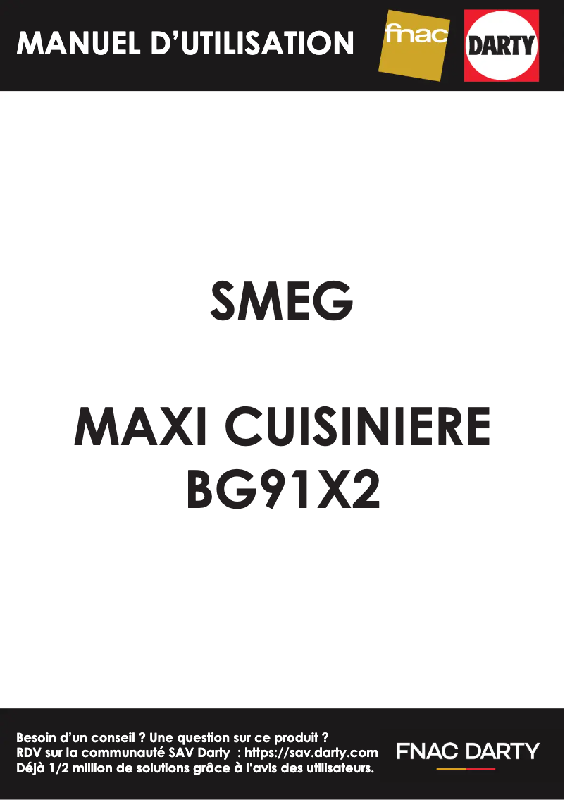 Page 1 de la notice Manuel utilisateur Smeg BG91X2