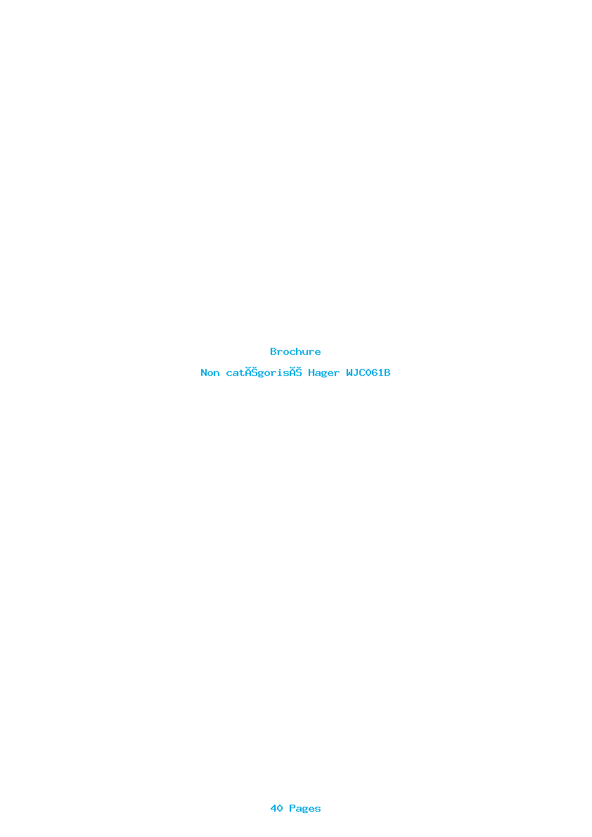 Page 1 de la notice Brochure Hager WJC061B