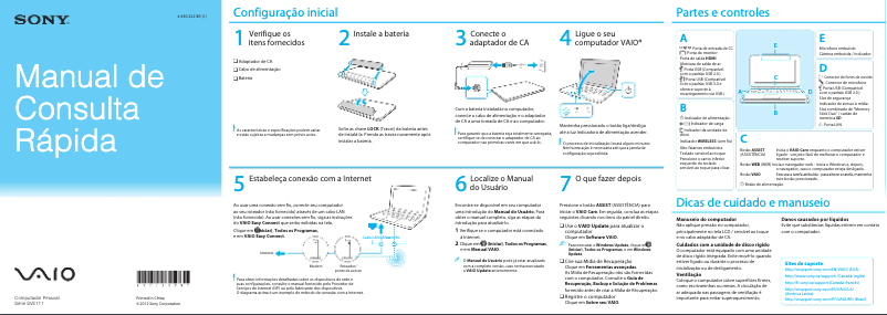 Page 1 de la notice Manuel utilisateur Sony Vaio SVE11115EBP