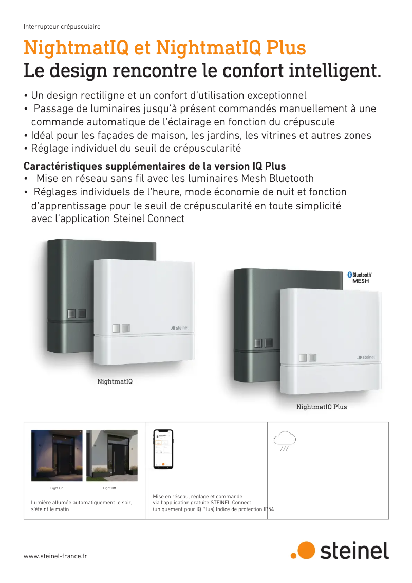Page 1 de la notice Brochure Steinel NightmatIQ Plus
