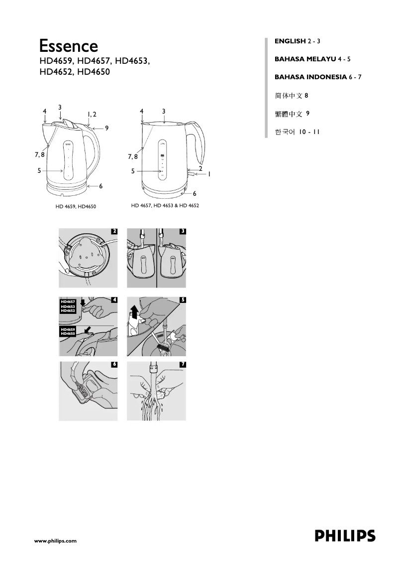 Page 1 of the manual User Manual Philips Essence HD4657