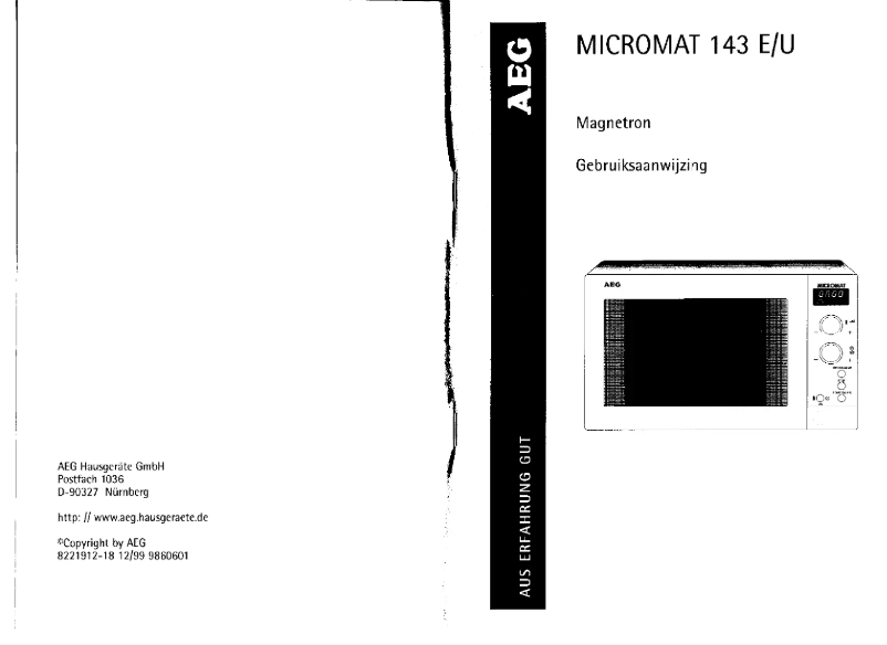 Página 1 del manual Manual de usuario AEG Micromat 143