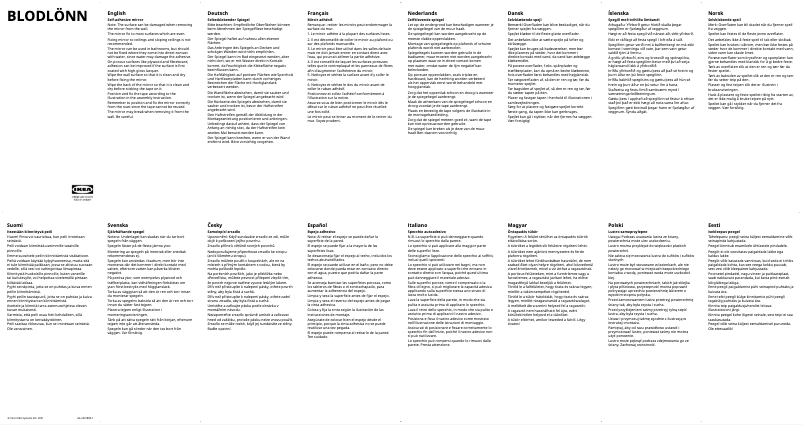 Page 1 de la notice Manuel utilisateur Ikea BLODLÖNN 305.423.79