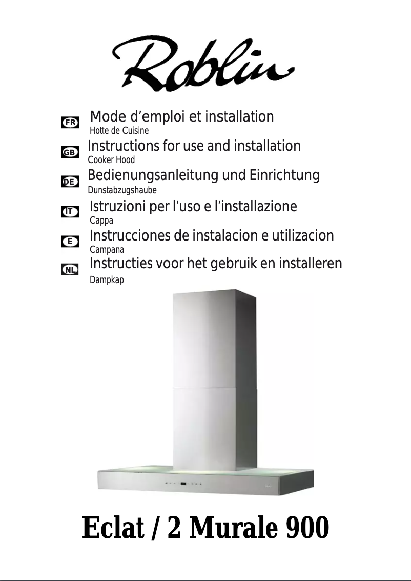 Page 1 de la notice Manuel utilisateur Roblin Eclat 2