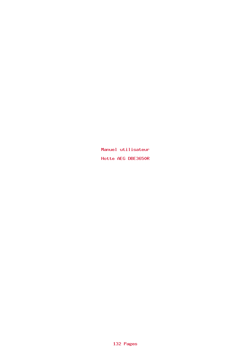 Page 1 de la notice Manuel utilisateur AEG DBE3650R