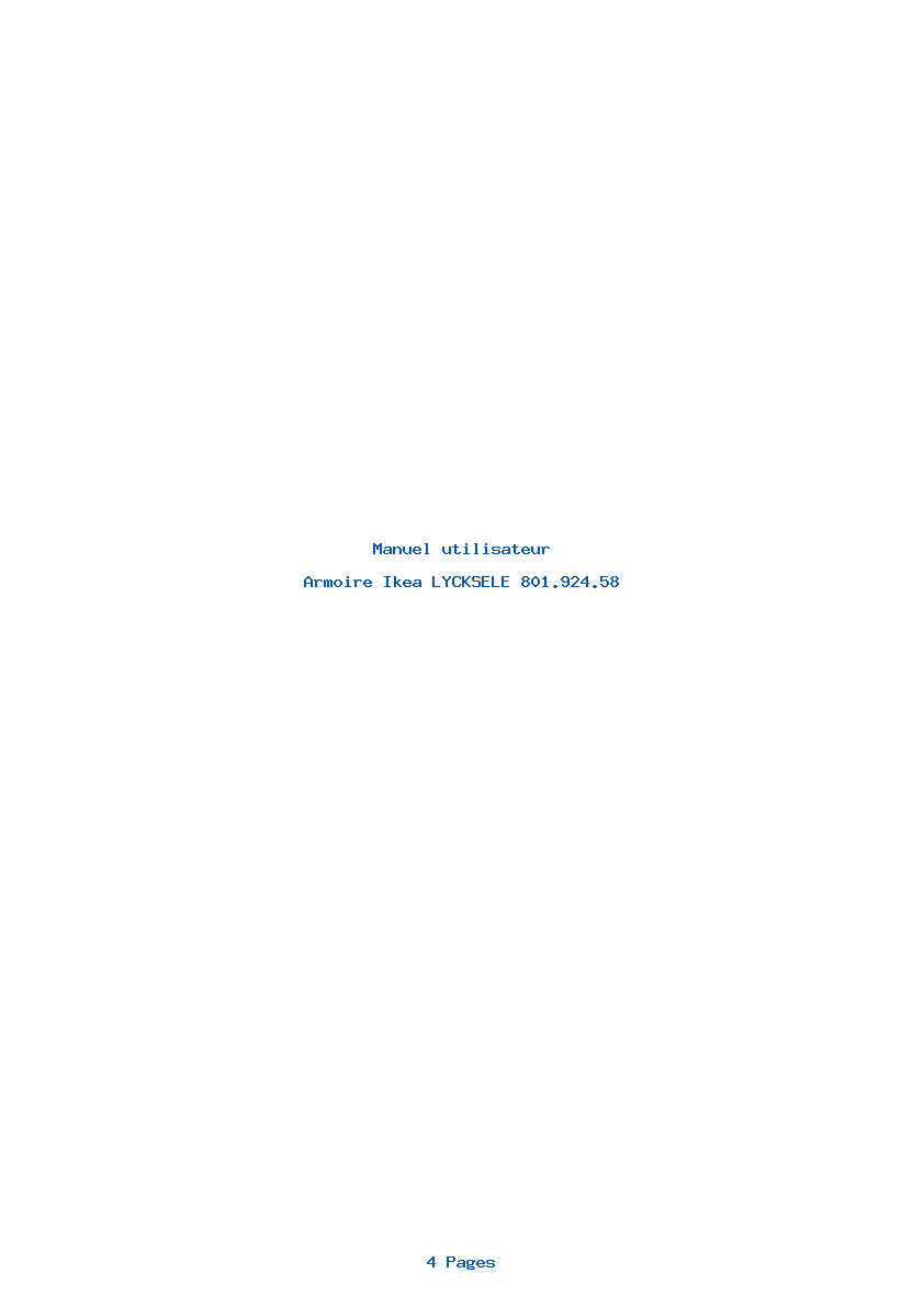 Page 1 de la notice Manuel utilisateur Ikea LYCKSELE 801.924.58
