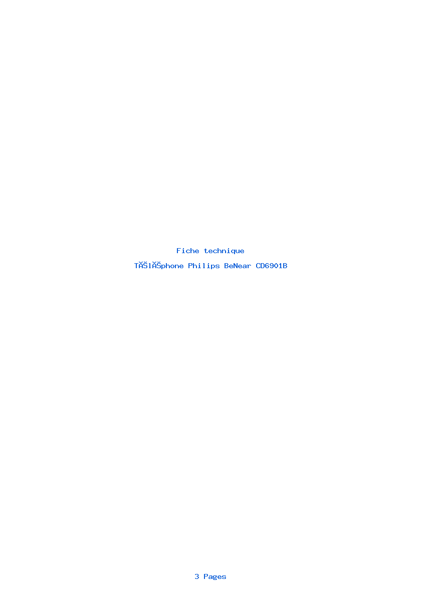 Image de la première page du manuel de l'appareil BeNear CD6901B