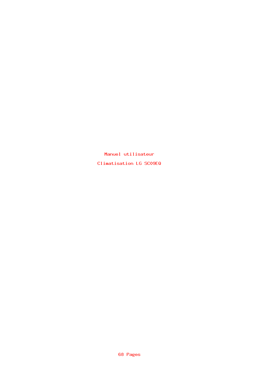 Page 1 de la notice Manuel utilisateur LG SC09EQ
