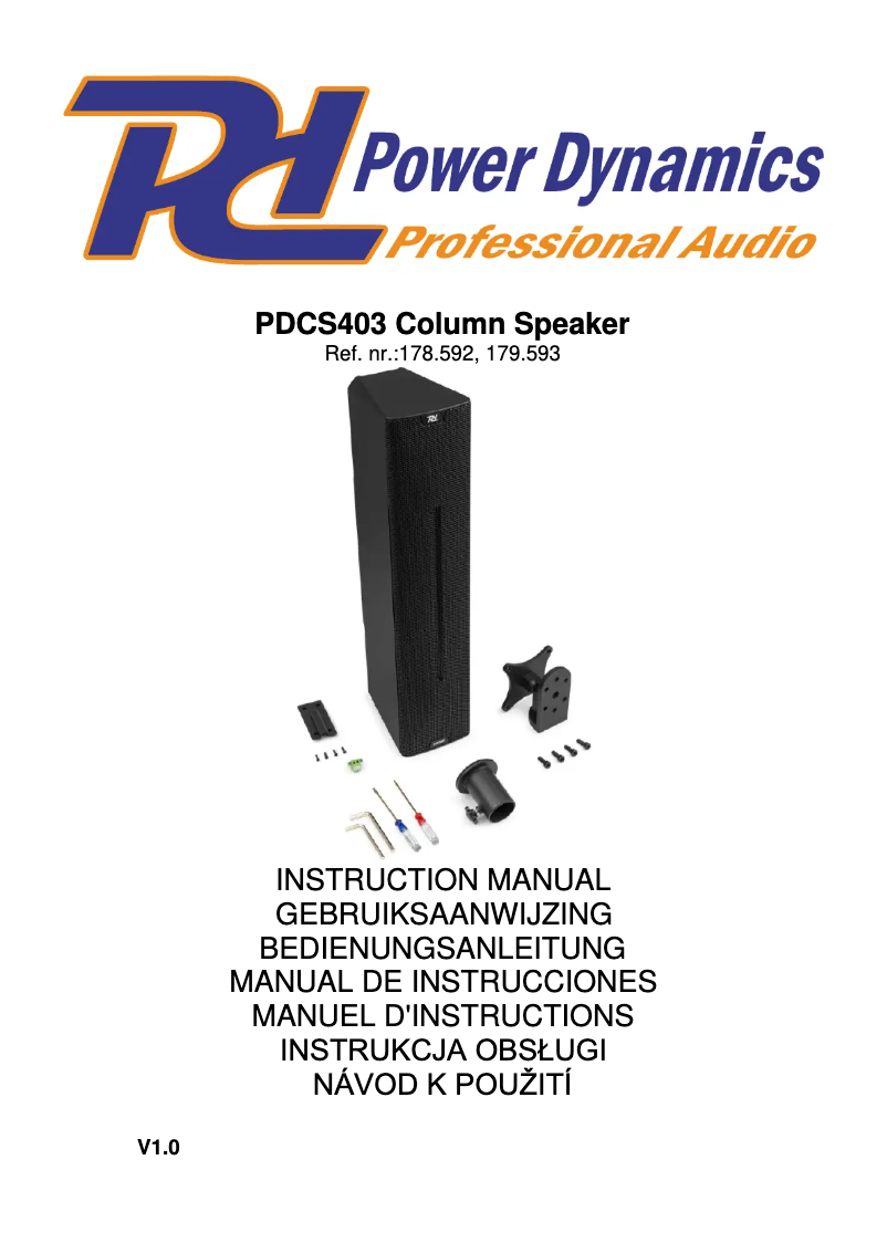 Page 1 de la notice Manuel utilisateur Power Dynamics PDCS403