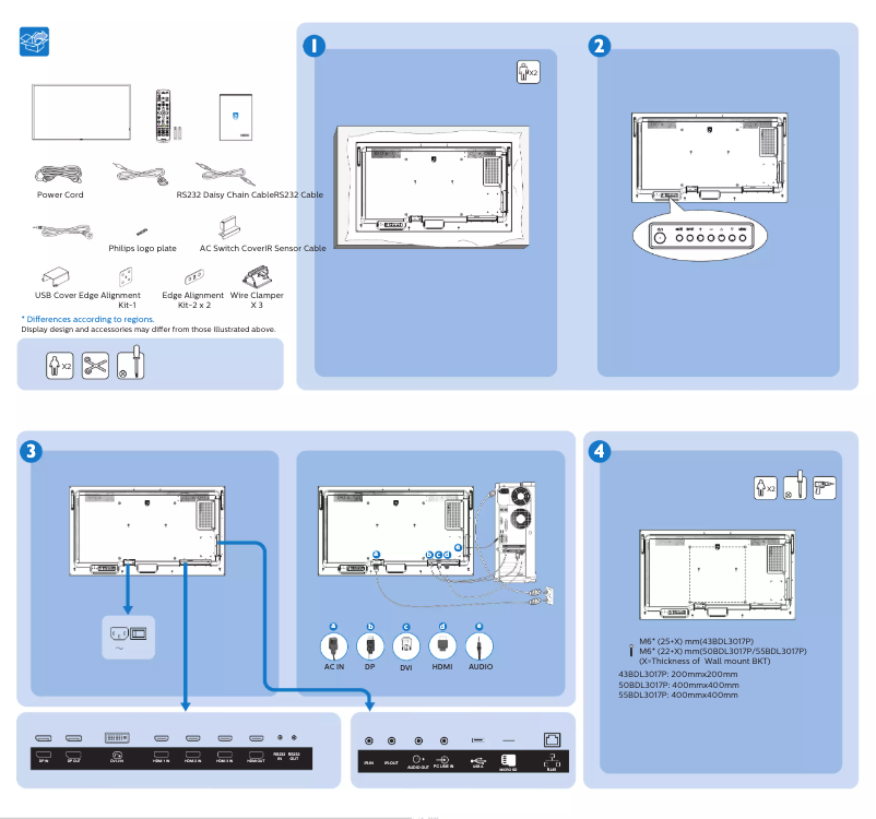 Página 1 del manual Guía de inicio rápido Philips 43BDL3017P