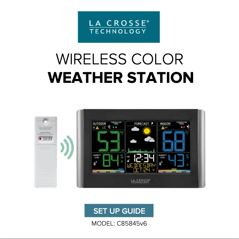 Page 1 de la notice Manuel utilisateur La Crosse Technology C85845v6