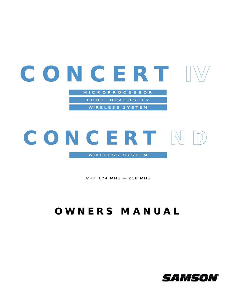 Page 1 de la notice Manuel utilisateur Samson CRND