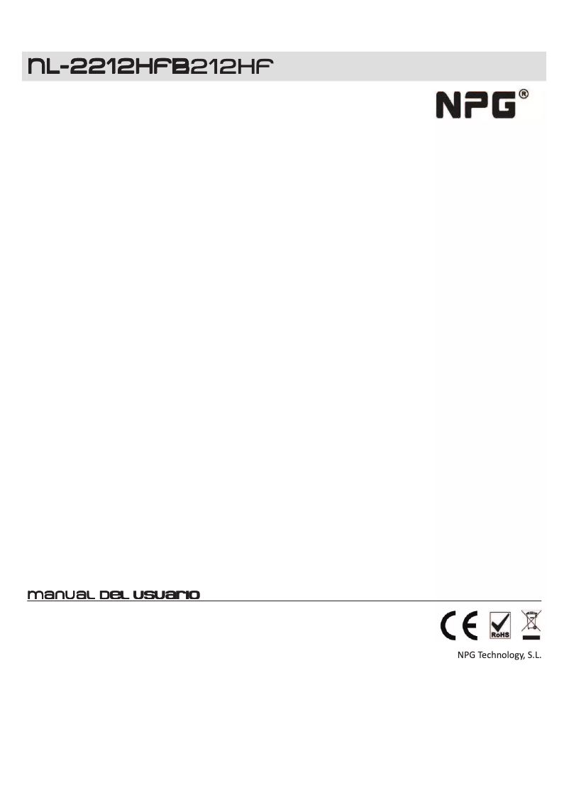 Page 1 de la notice Manuel utilisateur NPG NL-2212HFB