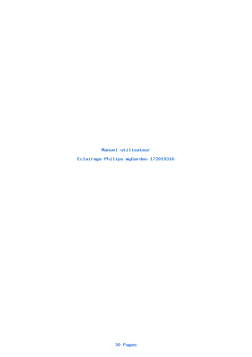 Page 1 de la notice Manuel utilisateur Philips myGarden 172019316