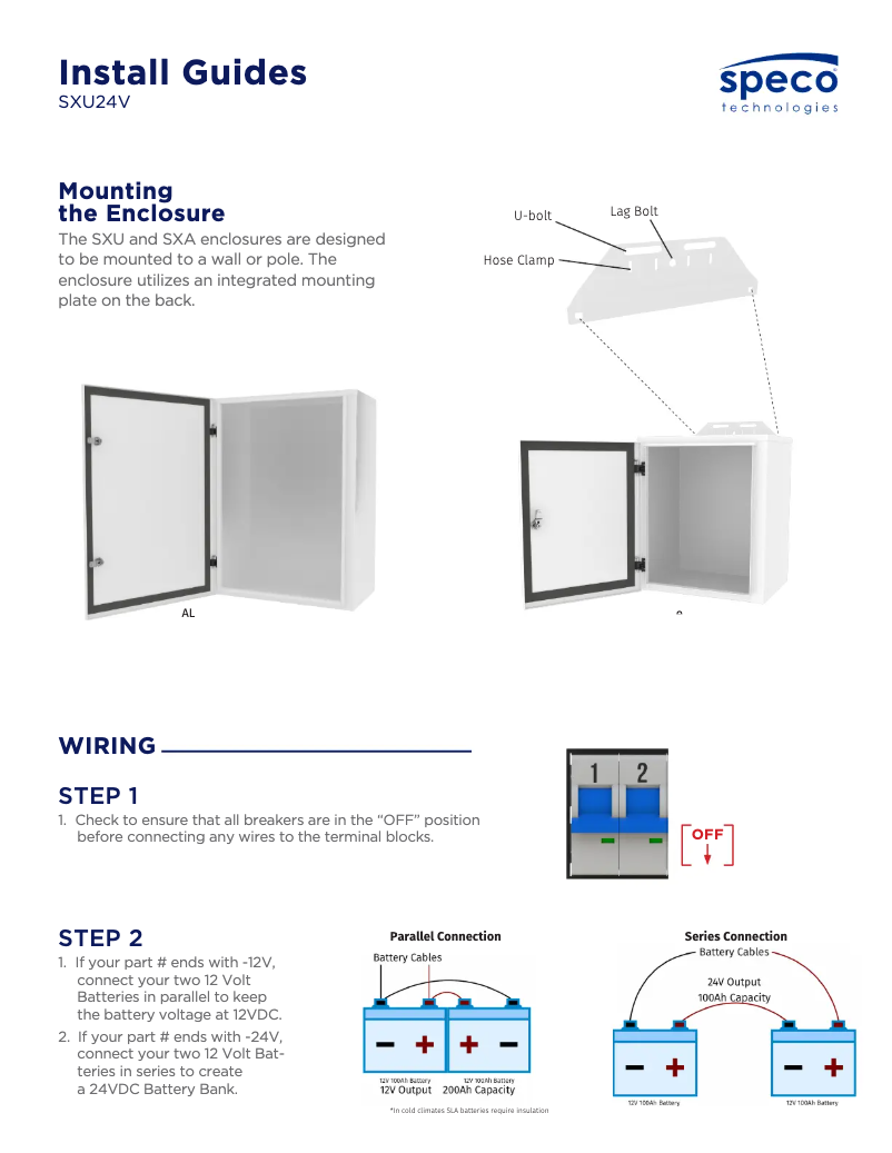 Page 1 de la notice Manuel utilisateur Speco Technologies SXU24V
