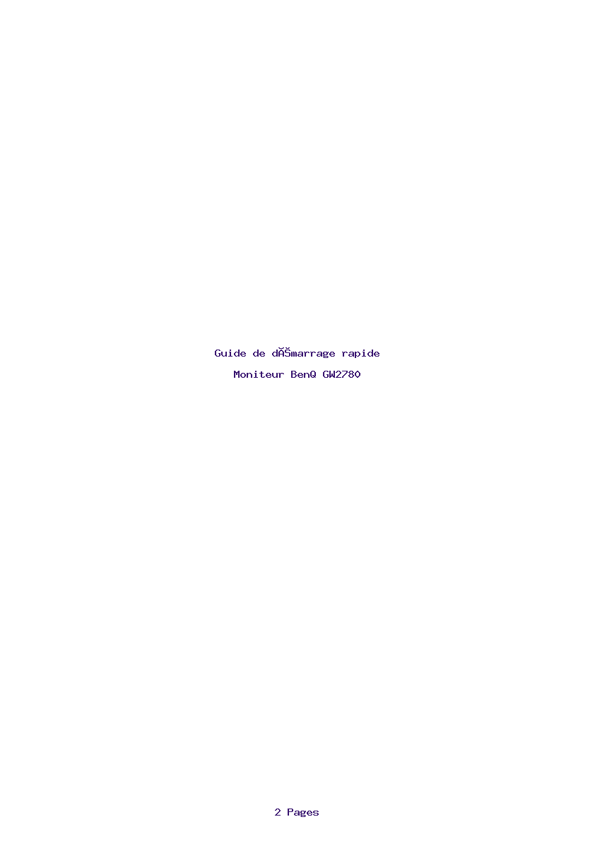 Image de la première page du manuel de l'appareil GW2780