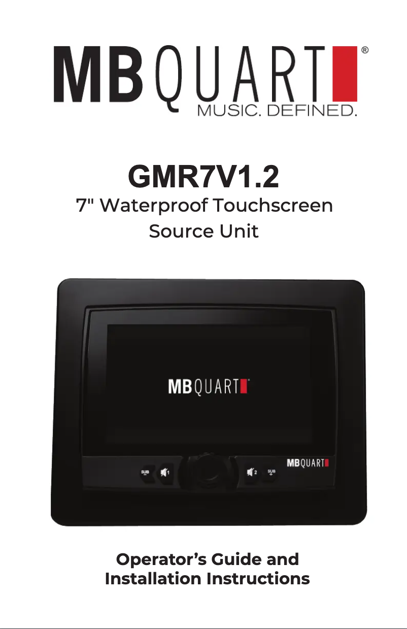 Page 1 de la notice Manuel utilisateur MB Quart GMR7V1