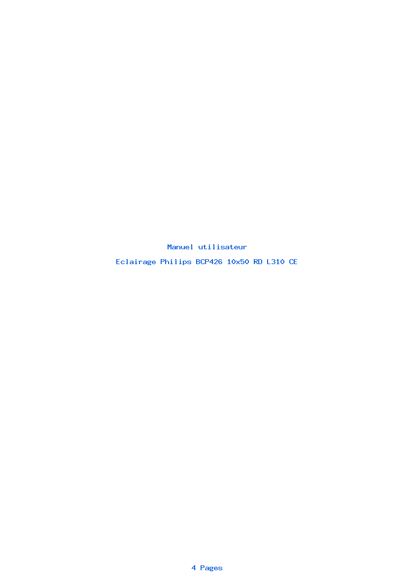Page 1 de la notice Manuel utilisateur Philips BCP426 10x50 RD L310 CE