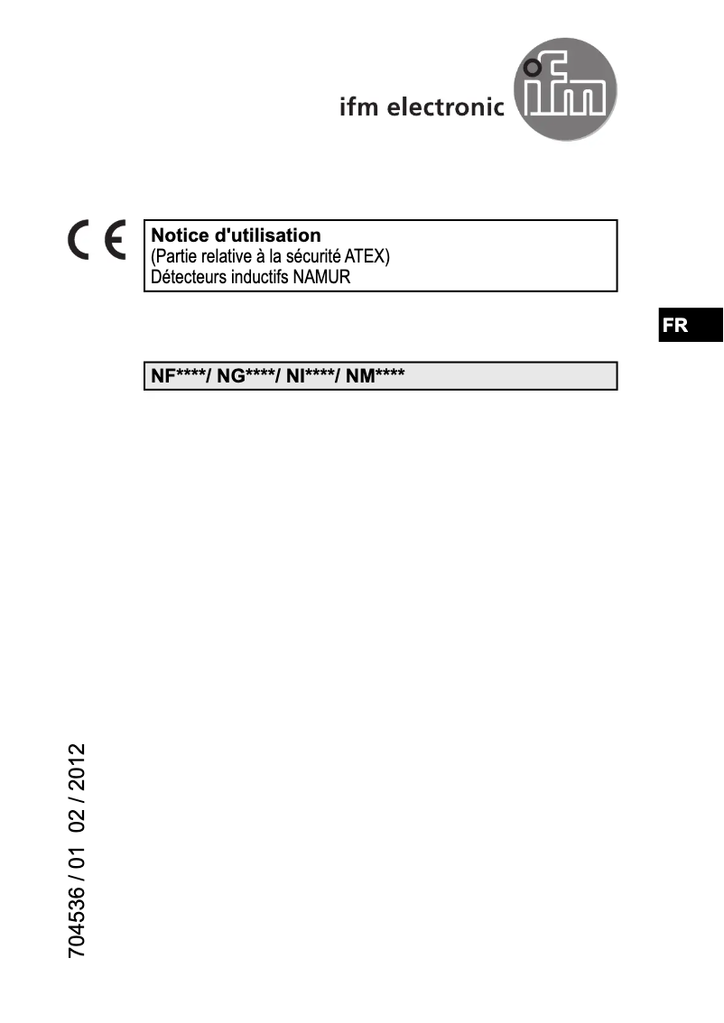 Page 1 de la notice Manuel utilisateur IFM NI501A