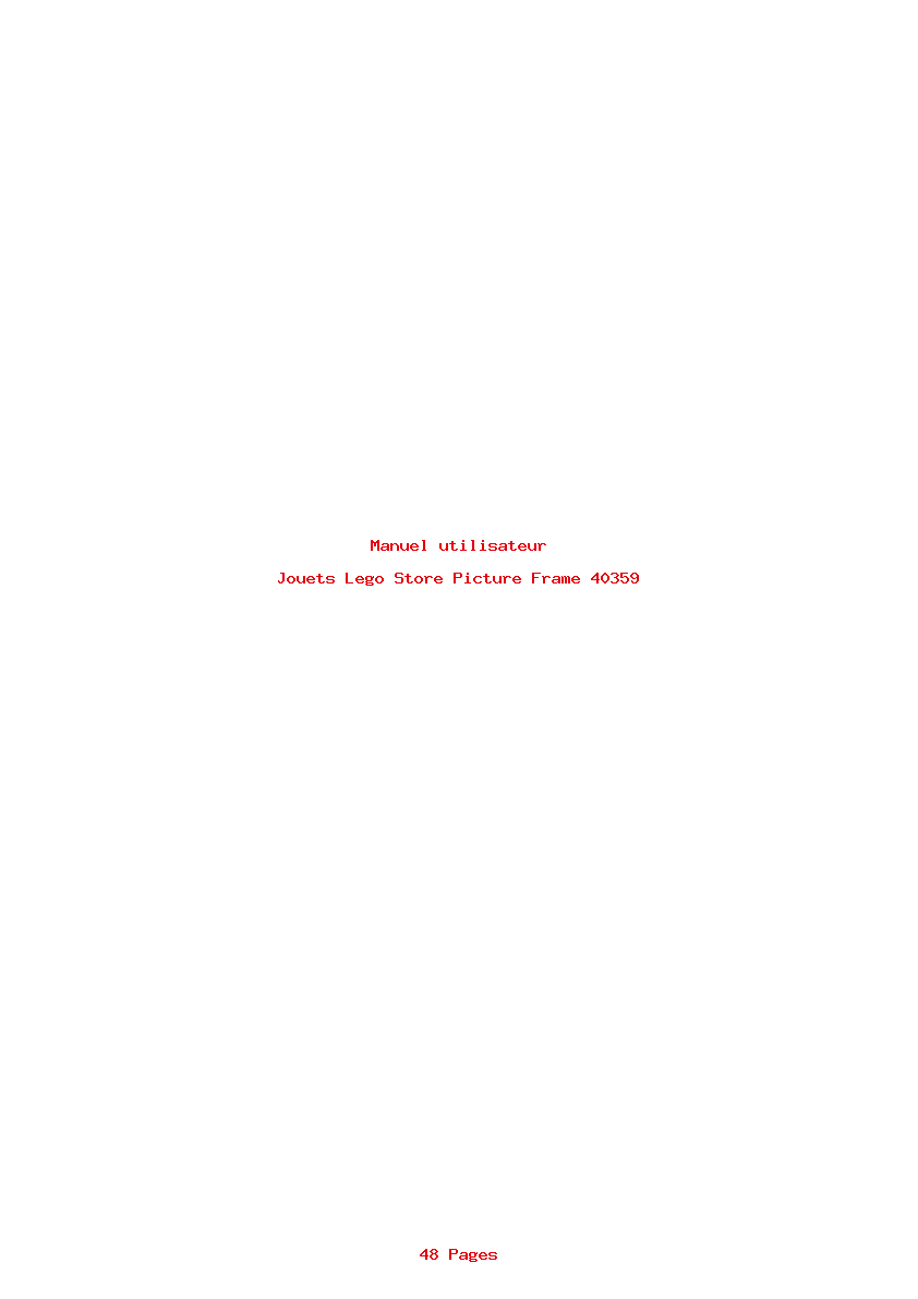 Page 1 de la notice Manuel utilisateur Lego Store Picture Frame 40359
