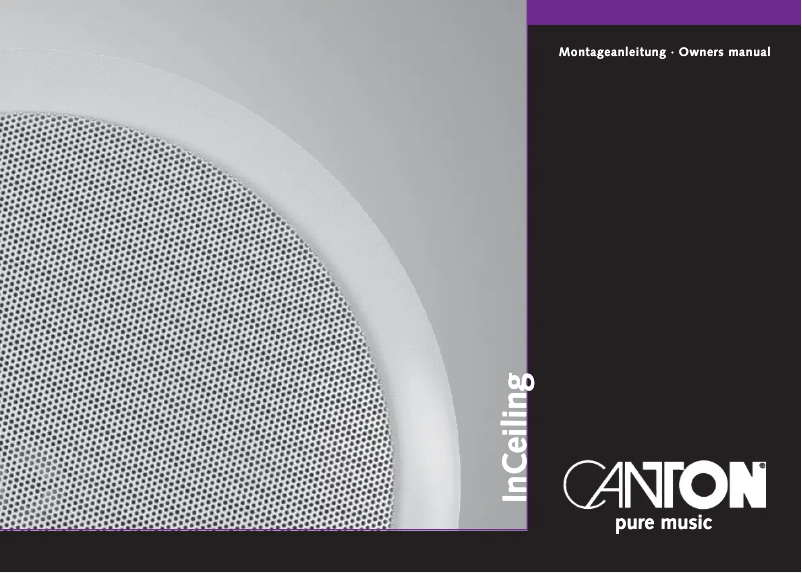 Página 1 del manual Manual de usuario Canton InCeiling 650 DT