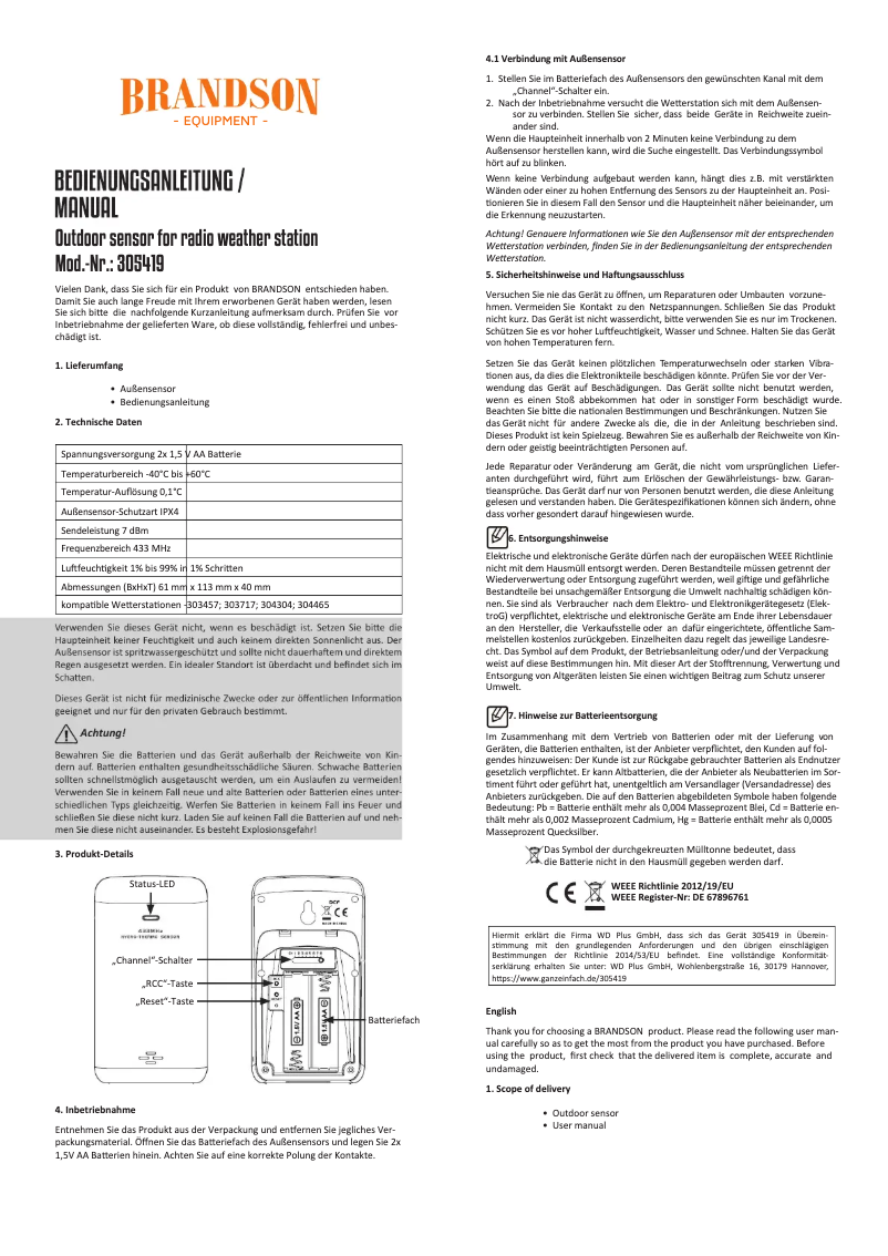 Image de la première page du manuel de l'appareil 304633