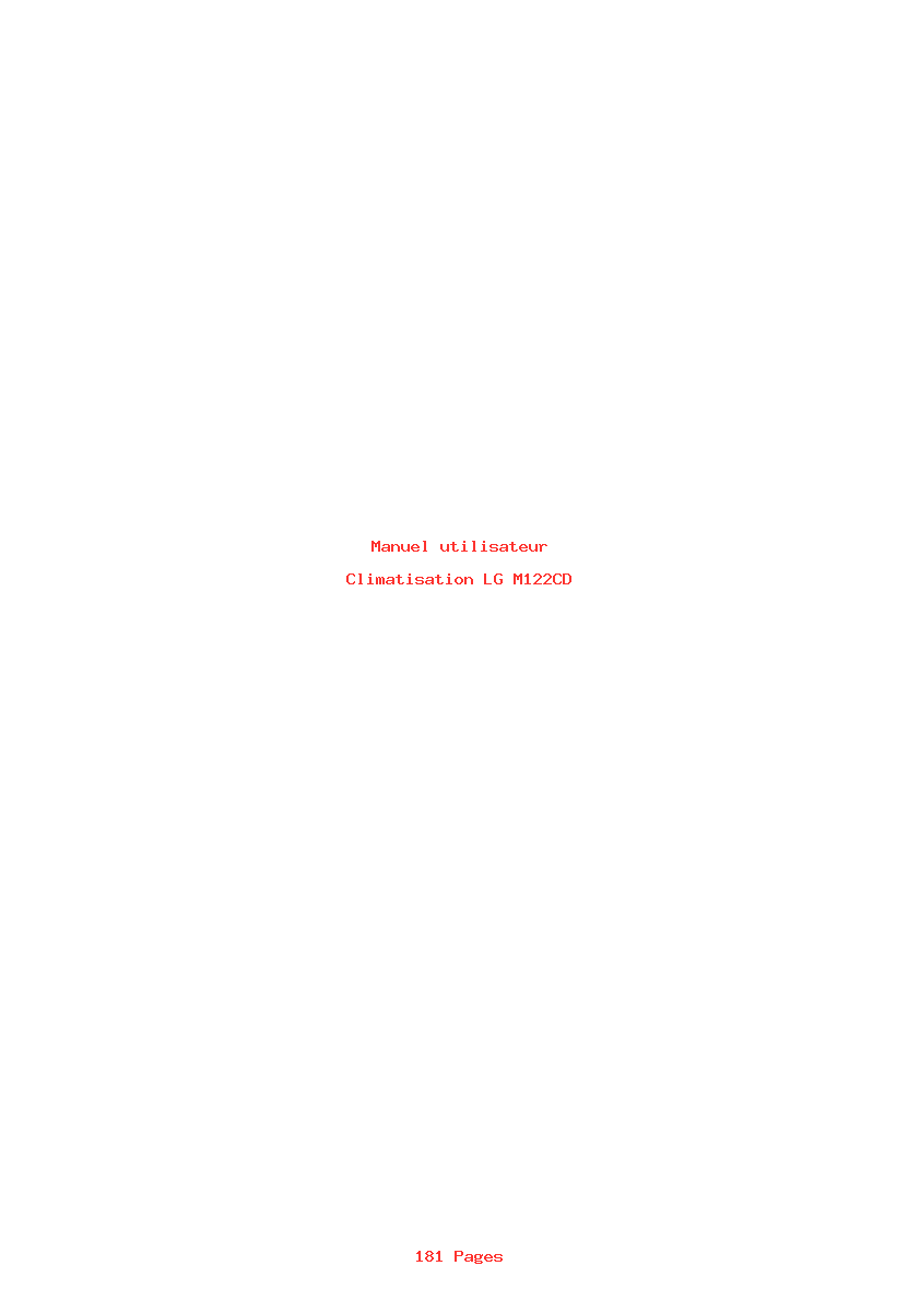 Page 1 de la notice Manuel utilisateur LG M122CD