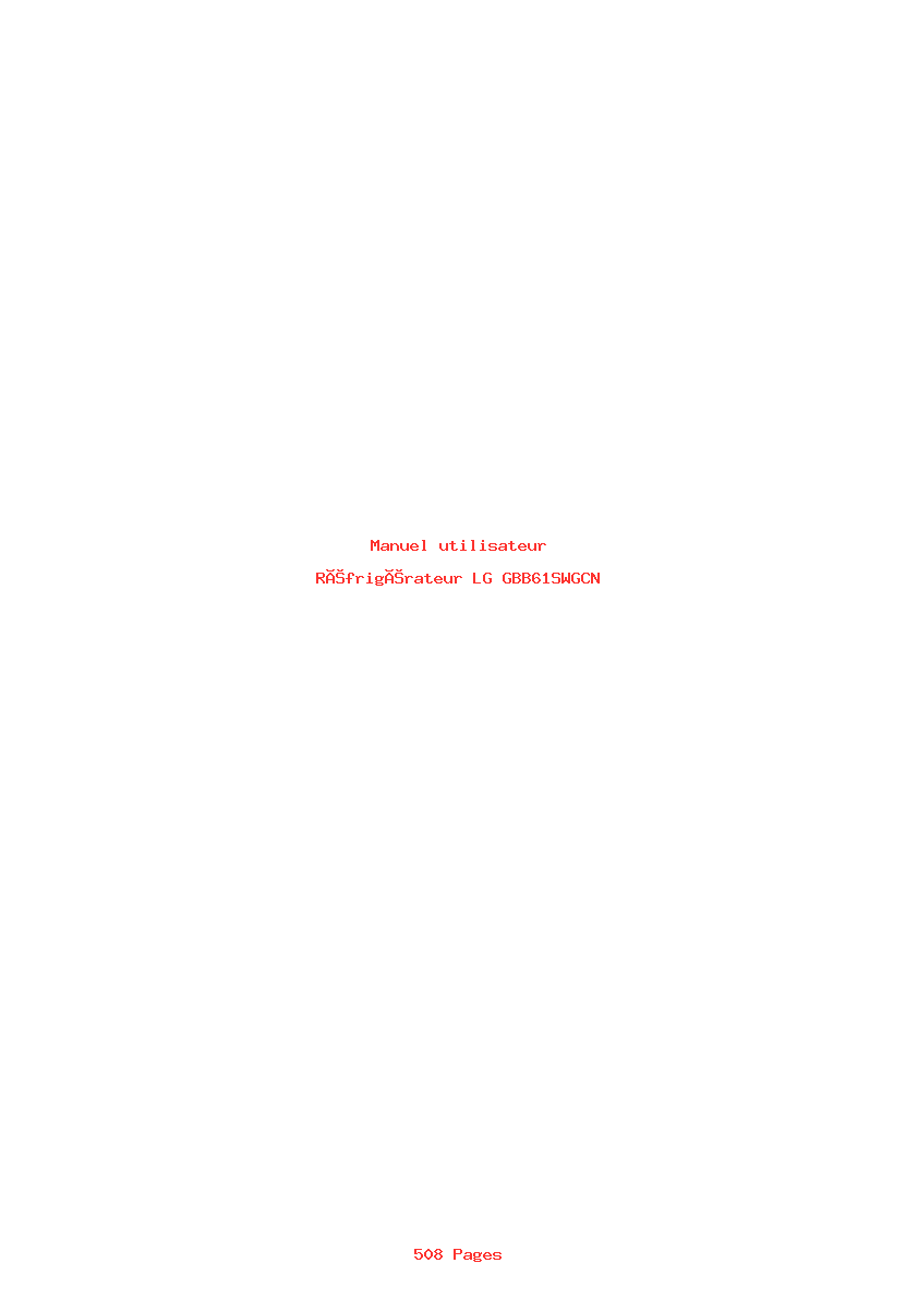 Page 1 de la notice Manuel utilisateur LG GBB61SWGCN